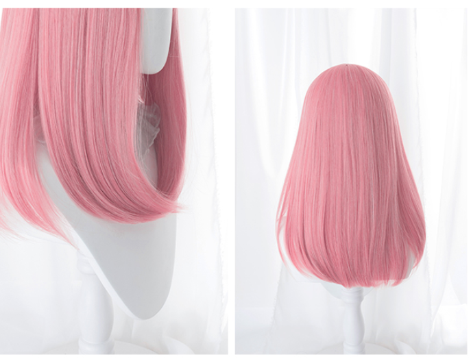 桜色　フルウィッグ　グラマラス　セミロング　長さ45ｃｍ　ネット付き　人工頭皮　質感自然　アニメshow　ロリータ　男の娘　かつら通販　女装変装好物　お勧め-5