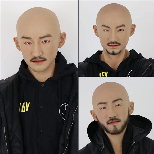男性マスクシリーズ-1　シリコン製　様々なひげのスタイル　おしゃれ　コスプレ　仮装　変装仮面-3