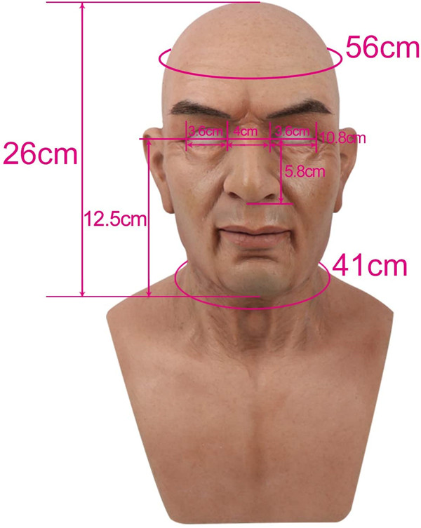 男性マスクシリーズ-5　シリコン製　ひげなしのスタイル　超リアル　コスプレ　仮装　変装仮面1