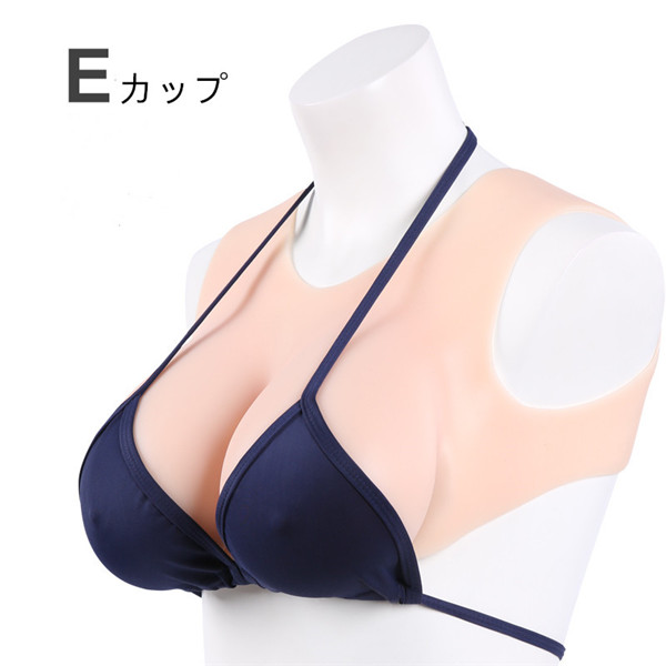 クルーネック / ラウンドネック / 丸首 / 丸い襟タイプ　C/D/E/F/H/Kカップ　シリコン充填　医療用シリコン素材　油が出ない　ニセ胸　超リアル　女体化おっぱい　女装胸通販-21