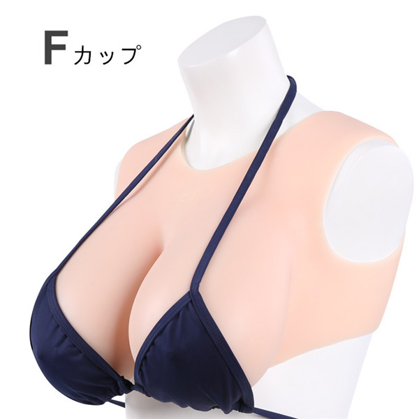 クルーネック / ラウンドネック / 丸首 / 丸い襟タイプ　C/D/E/F/H/Kカップ　シリコン充填　医療用シリコン素材　油が出ない　ニセ胸　超リアル　女体化おっぱい　女装胸通販-22