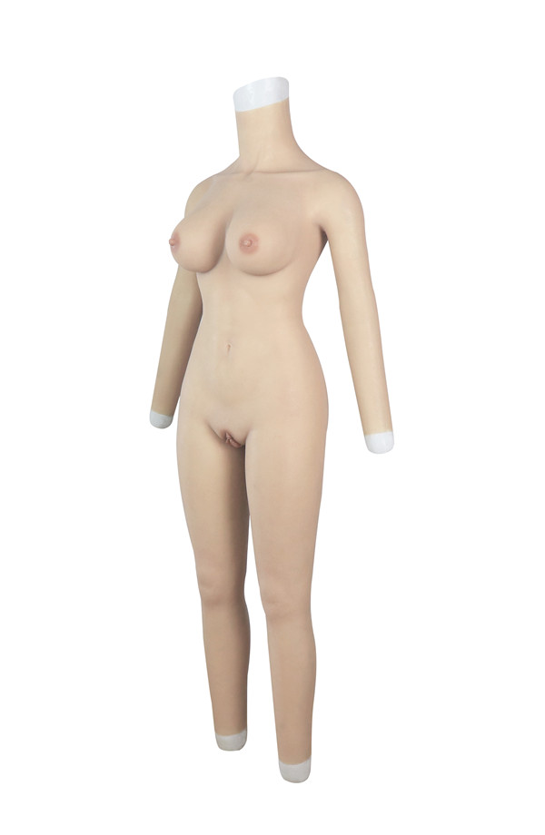 「動画あり」新品登場　配送料無料　Eカップ　女体化スキン～　皮を被って異性に変身　人妻美人のボディー　柔らかい美乳　ハイネック　袖付きの全身連体九分丈　全裸スーツ　ピンク唇　ペニス隠し　挿入可能　ヒップアップ　超リアル女体化 　男の娘　クロスドレス　男性女装　一番お勧め-16