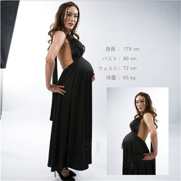 Ｄカップ　シリコンバスト＆妊娠腹一体に　7～8ヶ月間　太鼓腹　女性の妊娠を感じる　妊婦　変身体験　超リアル　男女兼用　コスプレ道具　女装グッズ-4