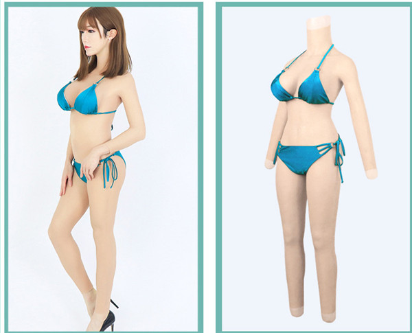 「動画あり」新品登場　配送料無料　Eカップ　女体化スキン～　皮を被って異性に変身　人妻美人のボディー　柔らかい美乳　ハイネック　袖付きの全身連体九分丈　全裸スーツ　ピンク唇　ペニス隠し　挿入可能　ヒップアップ　超リアル女体化 　男の娘　クロスドレス　男性女装　一番お勧め-12