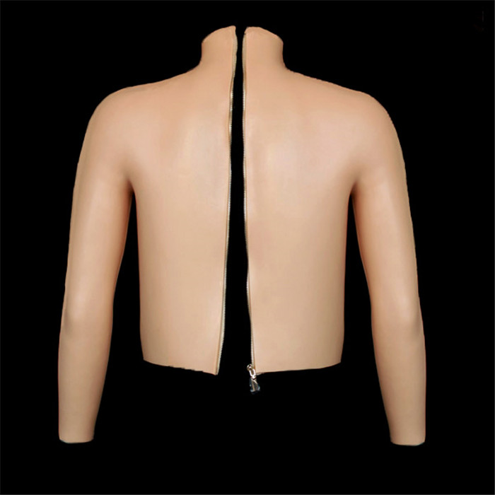 Eカップ　袖付き人工乳房　背中ファスナー付き　高級シリコン製　皮膚付き　着用便利　性転換人工乳房4