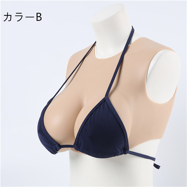 D/F/G/Iカップ　シリコンバスト　クルーネック / ラウンドネック / 丸首 /丸い襟タイプ　安全＆安心の医療用シリコン素材充填　光線反射なし　油が出ない改良版　超リアル＆柔らかい　女装胸　男の娘へおススメ　cdcoser通販-15