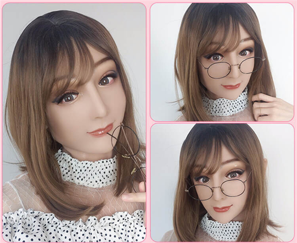 新品登場　RONAフィメールマスク　フェイススキン　美人の顔　完璧な美眉　メイク付き　高級シリコン製　変装CD用　超リアル　コスプレ　仮面　お勧め-5