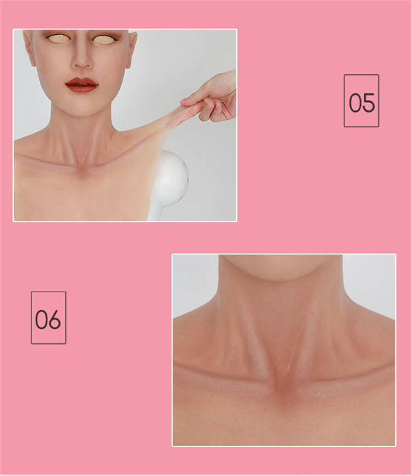 新品登場　RONAフィメールマスク　フェイススキン　美人の顔　完璧な美眉　メイク付き　高級シリコン製　変装CD用　超リアル　コスプレ　仮面　お勧め-9