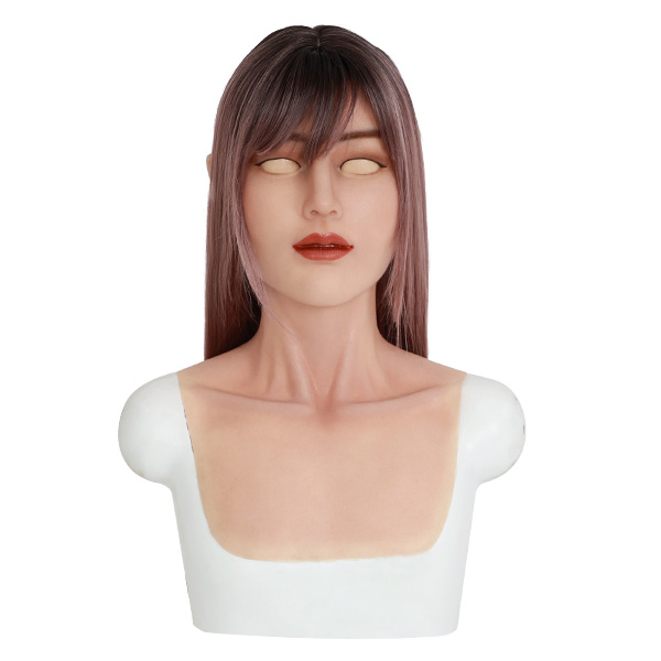 新品登場　RONAフィメールマスク　フェイススキン　美人の顔　完璧な美眉　メイク付き　高級シリコン製　変装CD用　超リアル　コスプレ　仮面　お勧め-10