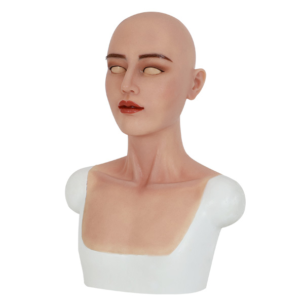 新品登場　RONAフィメールマスク　フェイススキン　美人の顔　完璧な美眉　メイク付き　高級シリコン製　変装CD用　超リアル　コスプレ　仮面　お勧め-11