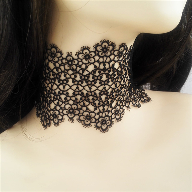 首飾り　レース　鎖骨チョーカー　魅力　メンズ/レディース兼用　首輪　ネックレス　欧米風　choker　サイズ調節可能　男の娘のチョーカー　コスチューム用小物-2