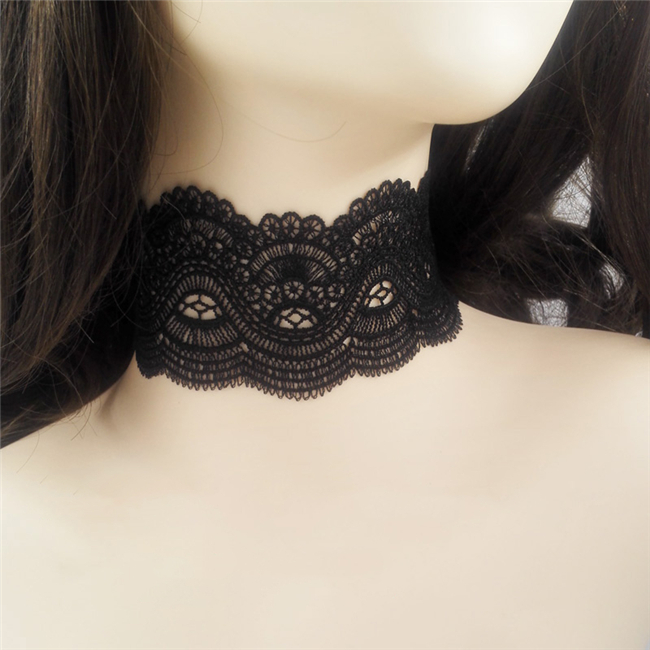 レース素材　鎖骨チョーカー　首飾り　おしゃれ　メンズ/レディース兼用　首輪　ネックレス　欧米風　choker　サイズ調節可能　男の娘のチョーカー　ファション　アクセサリー-4