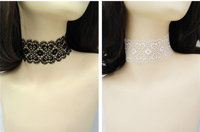 チョーカー　おしゃれ　レース素材　鎖骨　メンズ/レディース兼用　ネックレス　欧米風　choker　サイズ調節可能　男の娘のチョーカー　コスチューム用小物-1