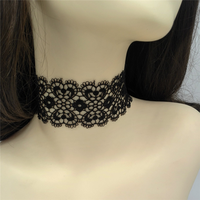 チョーカー　おしゃれ　レース素材　鎖骨　メンズ/レディース兼用　ネックレス　欧米風　choker　サイズ調節可能　男の娘のチョーカー　コスチューム用小物-2