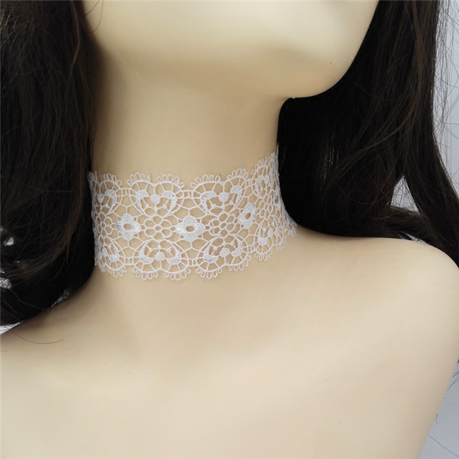 チョーカー　おしゃれ　レース素材　鎖骨　メンズ/レディース兼用　ネックレス　欧米風　choker　サイズ調節可能　男の娘のチョーカー　コスチューム用小物-4