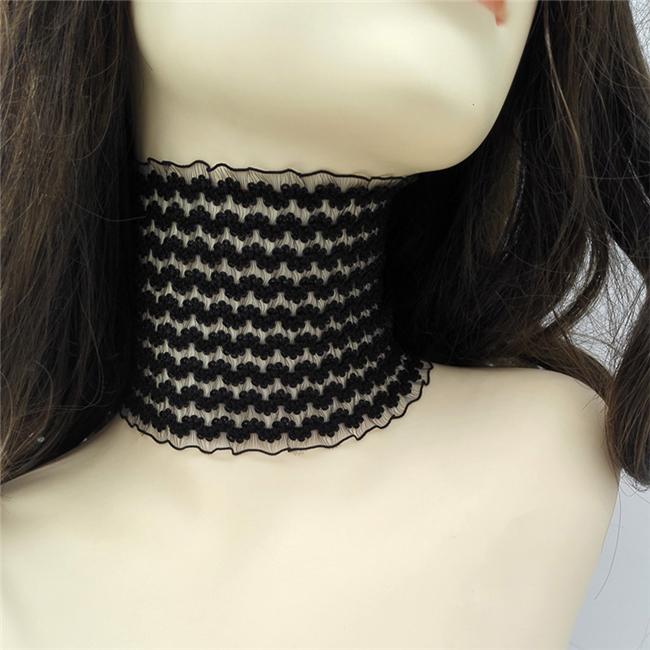 チョーカー　おしゃれ　レース素材　伸縮タイプ　鎖骨　欧米風　choker　サイズ調節可能　男の娘のチョーカー　コスチューム用小物-5
