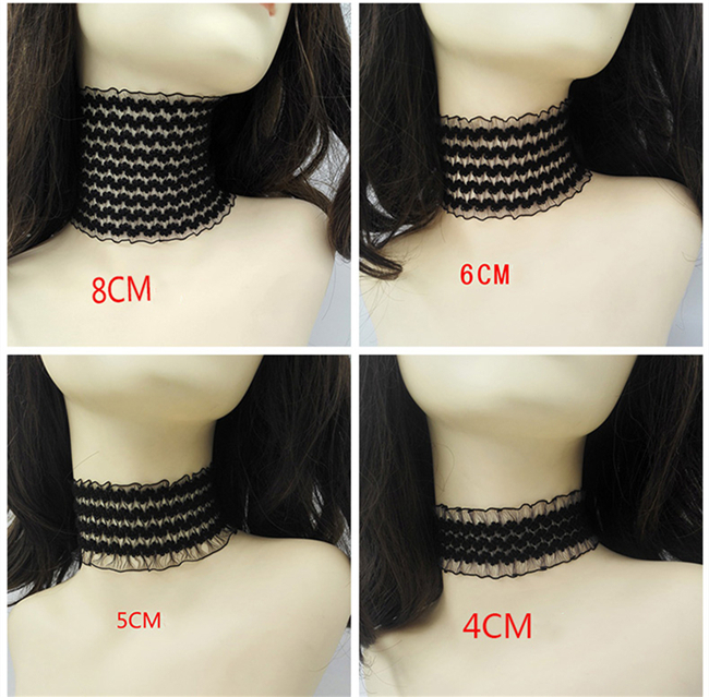 チョーカー　おしゃれ　レース素材　伸縮タイプ　鎖骨　欧米風　choker　サイズ調節可能　男の娘のチョーカー　コスチューム用小物-2
