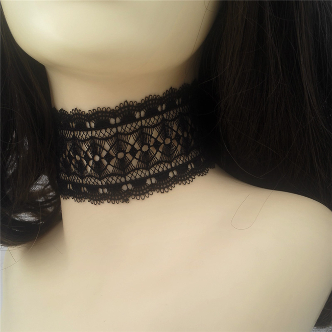 黒色/白色レース　チョーカー　ンズ/レディース兼用　鎖骨choker　サイズ調節可能　首輪　男の娘のチョーカー　CD変装用小物-3
