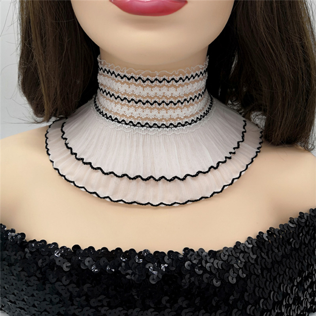 欧米風　チョーカー　男女兼用　レース　シリコンバストの首部分を隠す　鎖骨choker　CD変装用小物　サイズ調節可能　アクセサリー-3