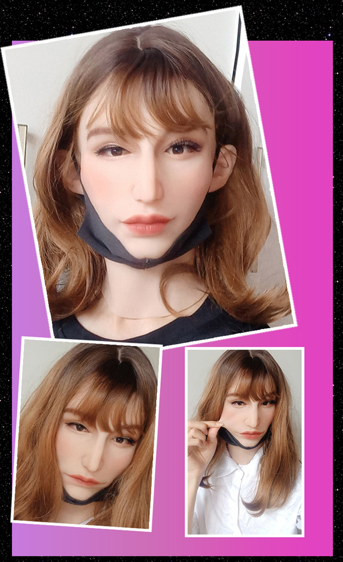 「時間限定激安特価」フィメールマスク　混血のAnnちゃん　フェイススキン　超リアル　女装マスク　女装上品-12