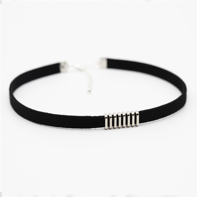 チョーカー　黒色　ロリ系　おしゃれ　鎖骨choker　サイズ調節可能　シリコンバストの首部分を隠す　首輪　男の娘　CD変装用小物-2