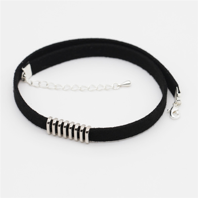 チョーカー　黒色　ロリ系　おしゃれ　鎖骨choker　サイズ調節可能　シリコンバストの首部分を隠す　首輪　男の娘　CD変装用小物-4