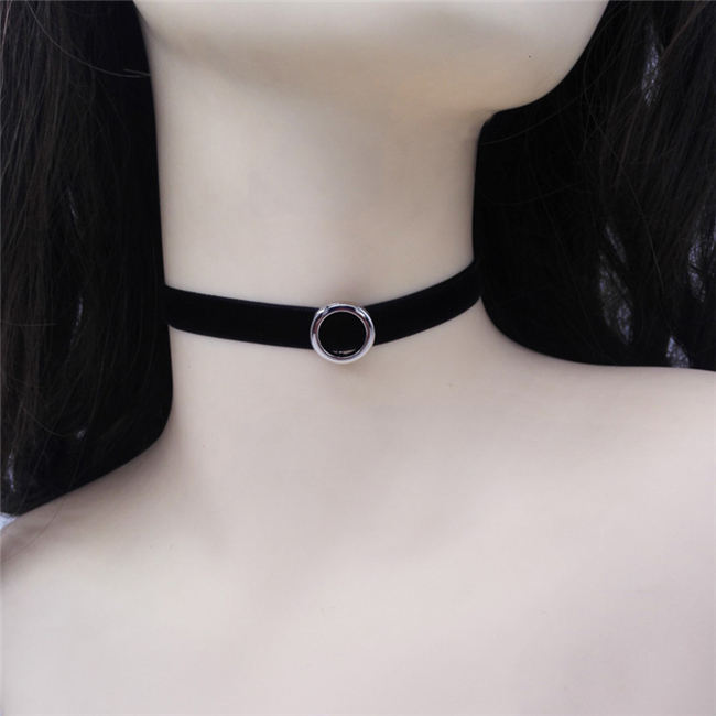 黒色　チョーカー　セクシー　金色/シルバー合金　ロリ系　おしゃれ　鎖骨choker　サイズ調節可能　シリコンバストの首部分を隠す　首輪　男の娘　CD変装用小物　レディース　アクセサリー-1