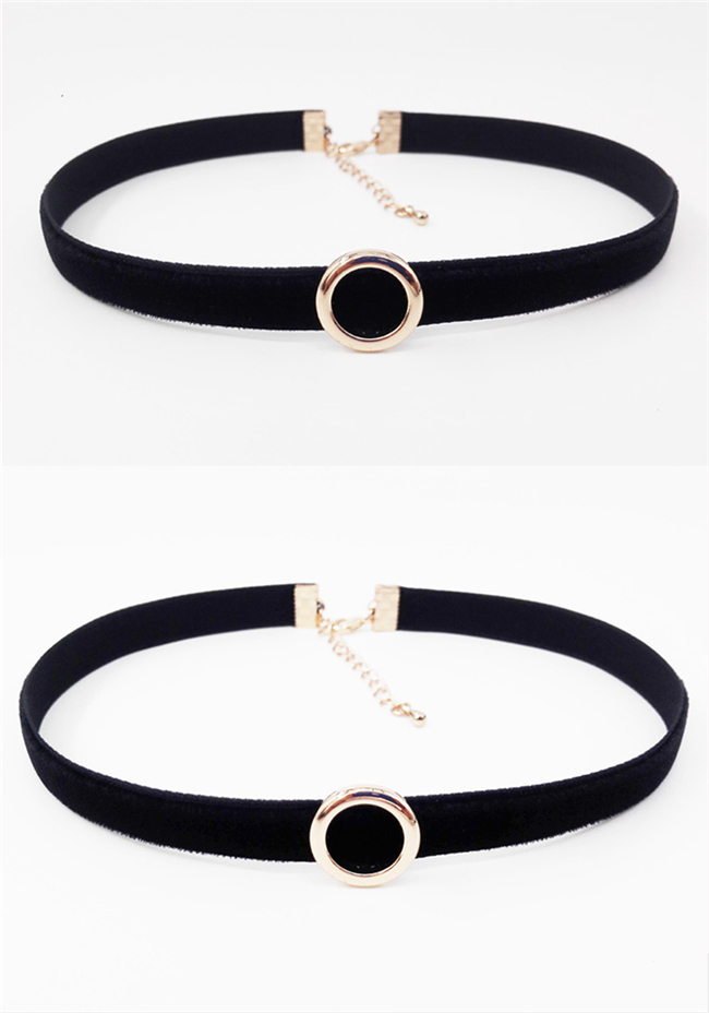 黒色　チョーカー　セクシー　金色/シルバー合金　ロリ系　おしゃれ　鎖骨choker　サイズ調節可能　シリコンバストの首部分を隠す　首輪　男の娘　CD変装用小物　レディース　アクセサリー-3