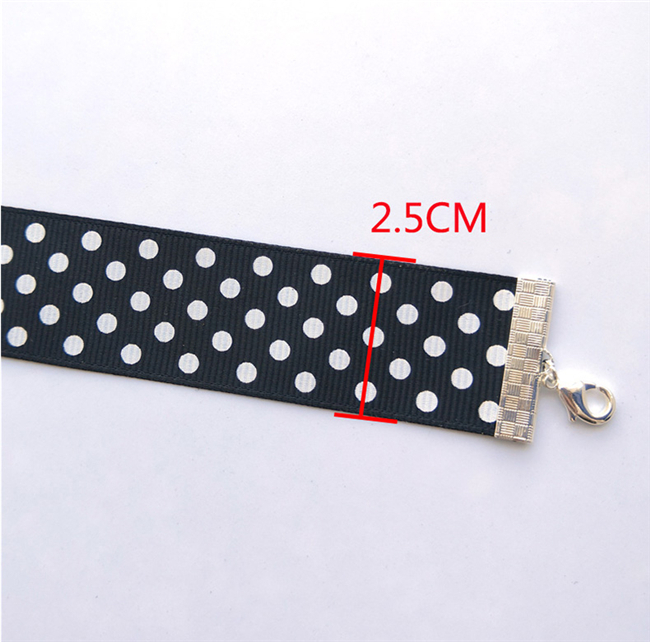 チョーカー　ブラック＆ホワイト水玉模様　首輪　クラシック　魅力　鎖骨choker　サイズ調節可能　シリコンバストの首部分を隠す　男の娘　CD変装用小物　レディース　アクセサリー-6