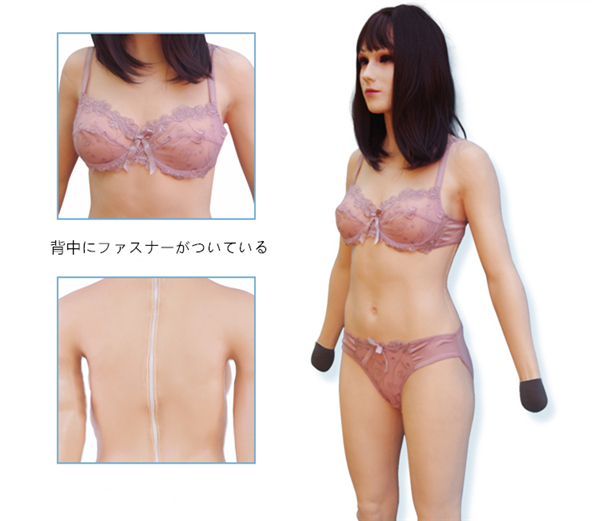 【新品登場】フィメールボディスーツ　アジアの若い美人の顔　メイク付き　つま先まで覆う女体化全身スーツ　高品質シリコン素材　セクシーな女性ボディライン　超リアル女体化　優れた伸縮性　背中ファスナー付きで着脱便利　女装レイヤー　男の娘　クロスドレス　最高の女装用品通販-4