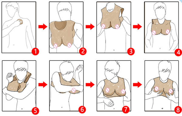 C/D/E/F/H/Kカップ　シリコン充填　医療用シリコン素材　油が出ない　ニセ胸　超リアル　女体化おっぱい　女装胸通販6