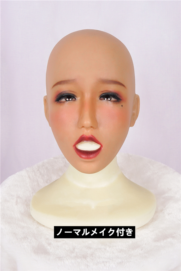 【この顔見たら、我慢はできない】欲夢M18　恥ずかしい顔シリーズ　ちゃんと口フェラできる高品質のフィメールマスク　欲求不満な顔　メイク付き　SMゲーム　強制に口を開ける　取り外し可能の瞳付き　フェイススキン　シリコン材質　全頭密閉/後ろ紐付き　cdcoser通販　全国送料無料-4