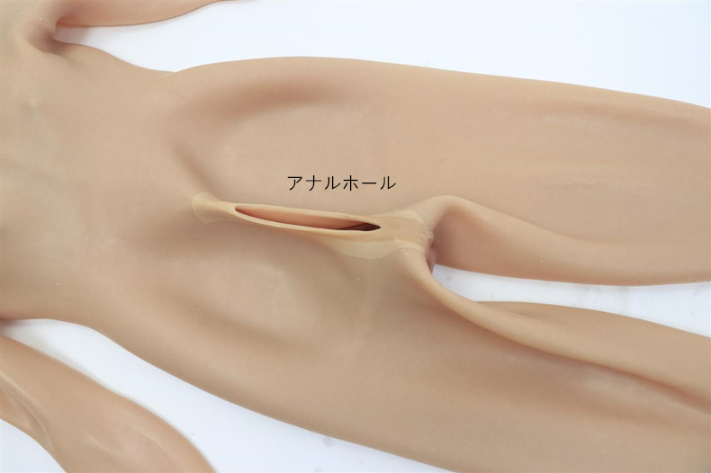 小柄な方の至宝！小柄向けの女装ボディースキン　Cカップシリコンバスト　お尻にアナルホール付き女体化スーツ　少女の体を目指せ　ペニス隠し　挿入不可/可能　瘦せ型体格向けの袖付きの全身連体九分丈　男の娘　クロスドレス　フィメールボディスーツ-14