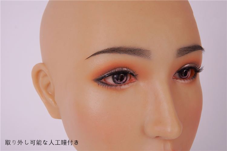 新作登場！！超絶美顏　M20鈴蘭Lillyちゃん　フィメールマスク　ハーフマスク　メイク付き　眉毛の植毛選択可能　高級シリコン素材　半面/全頭マスク　超リアル肌触り　男の娘　マスクフェチ　女装用品　CDCOSER通販　女装子グッズ　全国送料無料-4