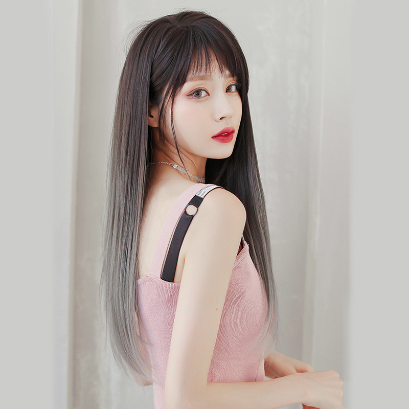 大人気 グラデーション グレー 女装カツラ ストレートウィッグ ミディアム 長さ63cm 人工頭皮 耐熱 ネット付き 質感自然 日常カツラ 男の娘 女装体験用カツラ-4 大人気 グラデーション グレー 女装カツラ ストレートウィッグ ミディアム 長さ63cm 人工頭皮 耐熱 ネット付き 質感自然 日常カツラ 男の娘 女装体験用カツラ-4