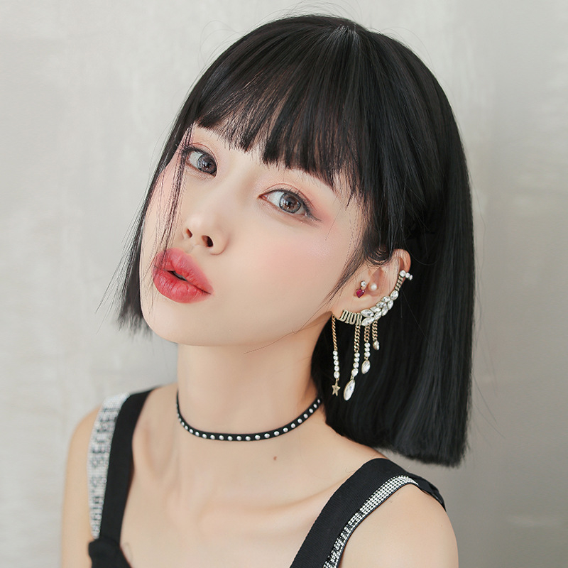 大人気 ショートヘア 自然黒髪 フルウィッグ 長さ29cm 人工頭皮 耐熱 ネット付き 質感自然 日常カツラ 男の娘 女装体験用カツラ オシャレさんにおすすめ-1 大人気 ショートヘア 自然黒髪 フルウィッグ 長さ29cm 人工頭皮 耐熱 ネット付き 質感自然 日常カツラ 男の娘 女装体験用カツラ オシャレさんにおすすめ-1
