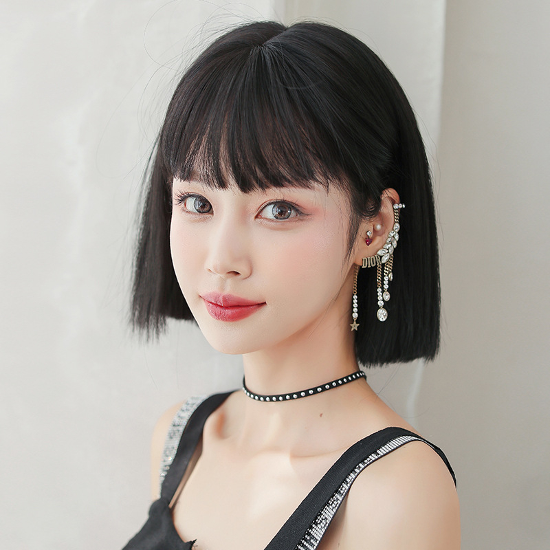 大人気 ショートヘア 自然黒髪 フルウィッグ 長さ29cm 人工頭皮 耐熱 ネット付き 質感自然 日常カツラ 男の娘 女装体験用カツラ オシャレさんにおすすめ-3 大人気 ショートヘア 自然黒髪 フルウィッグ 長さ29cm 人工頭皮 耐熱 ネット付き 質感自然 日常カツラ 男の娘 女装体験用カツラ オシャレさんにおすすめ-3