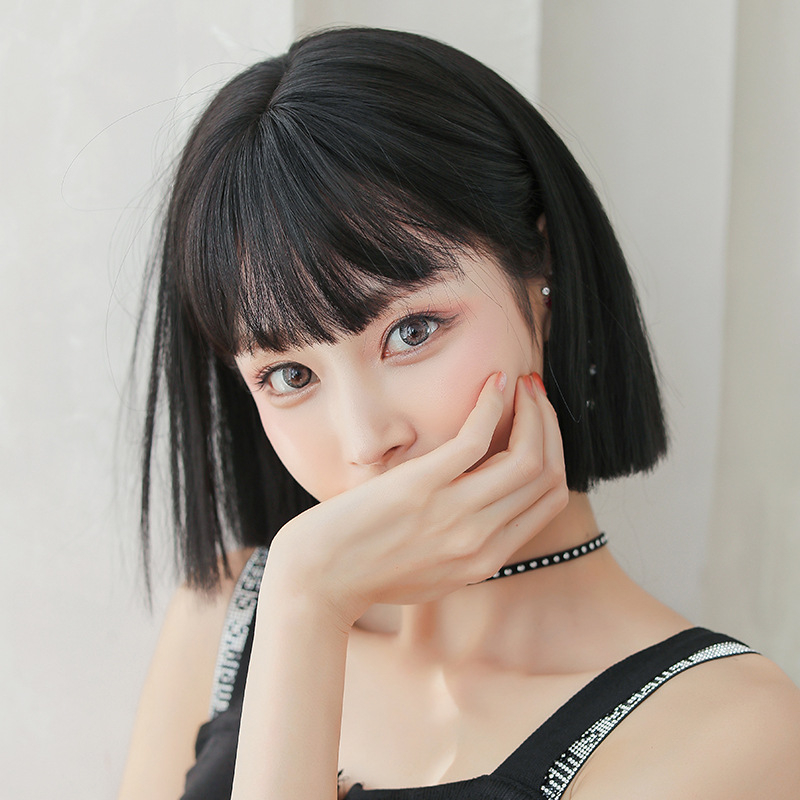 大人気 ショートヘア 自然黒髪 フルウィッグ 長さ29cm 人工頭皮 耐熱 ネット付き 質感自然 日常カツラ 男の娘 女装体験用カツラ オシャレさんにおすすめ-4 大人気 ショートヘア 自然黒髪 フルウィッグ 長さ29cm 人工頭皮 耐熱 ネット付き 質感自然 日常カツラ 男の娘 女装体験用カツラ オシャレさんにおすすめ-4