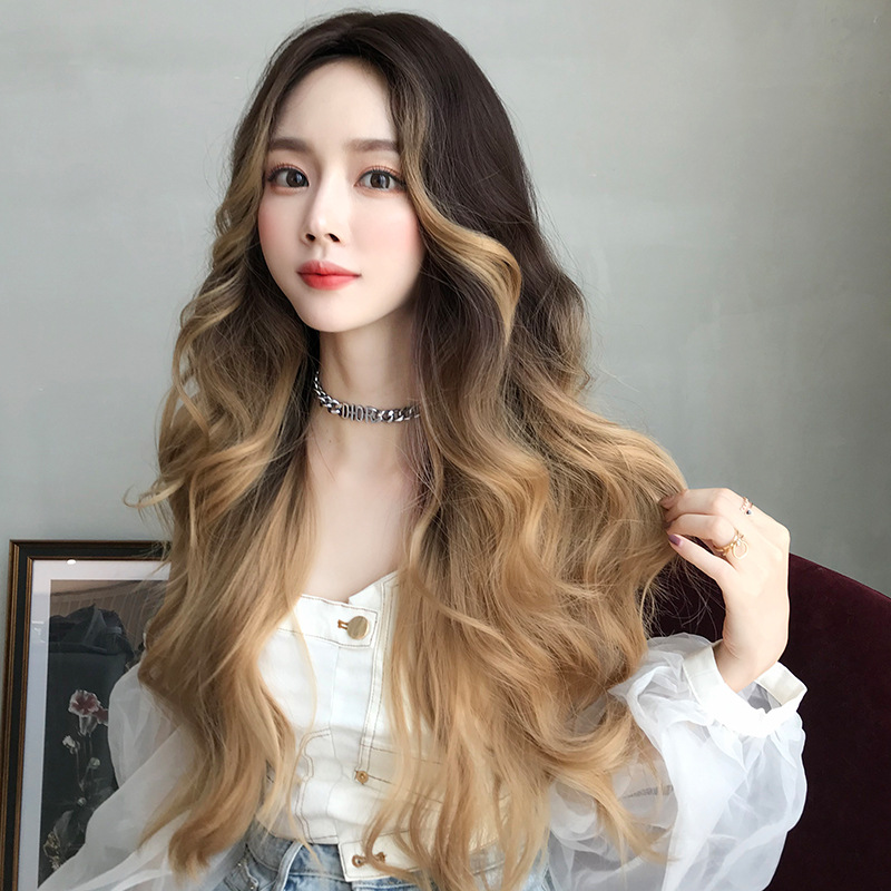 金色 女性用 ロングカール 真ん中分け 自然な質感 フルウィッグ 長さ75cm 人工頭皮 耐熱 ネット付き 通気性が抜群 違和感がないウィッグ Office Lady 男の娘 女装体験用カツラ お勧め-1 金色 女性用 ロングカール 真ん中分け 自然な質感 フルウィッグ 長さ75cm 人工頭皮 耐熱 ネット付き 通気性が抜群 違和感がないウィッグ Office Lady 男の娘 女装体験用カツラ お勧め-1
