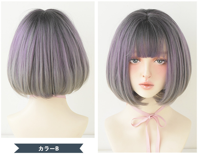 可愛い姫様ウィッグ ヘアボブスタイル グラデーションウィッグ 3色あり 長さ30cm 人工頭皮 耐熱 ネット付き 通気性が抜群 違和感がないウィッグ 男の娘 女装体験用カツラ お勧め-6 可愛い姫様ウィッグ ヘアボブスタイル グラデーションウィッグ 3色あり 長さ30cm 人工頭皮 耐熱 ネット付き 通気性が抜群 違和感がないウィッグ 男の娘 女装体験用カツラ お勧め-6