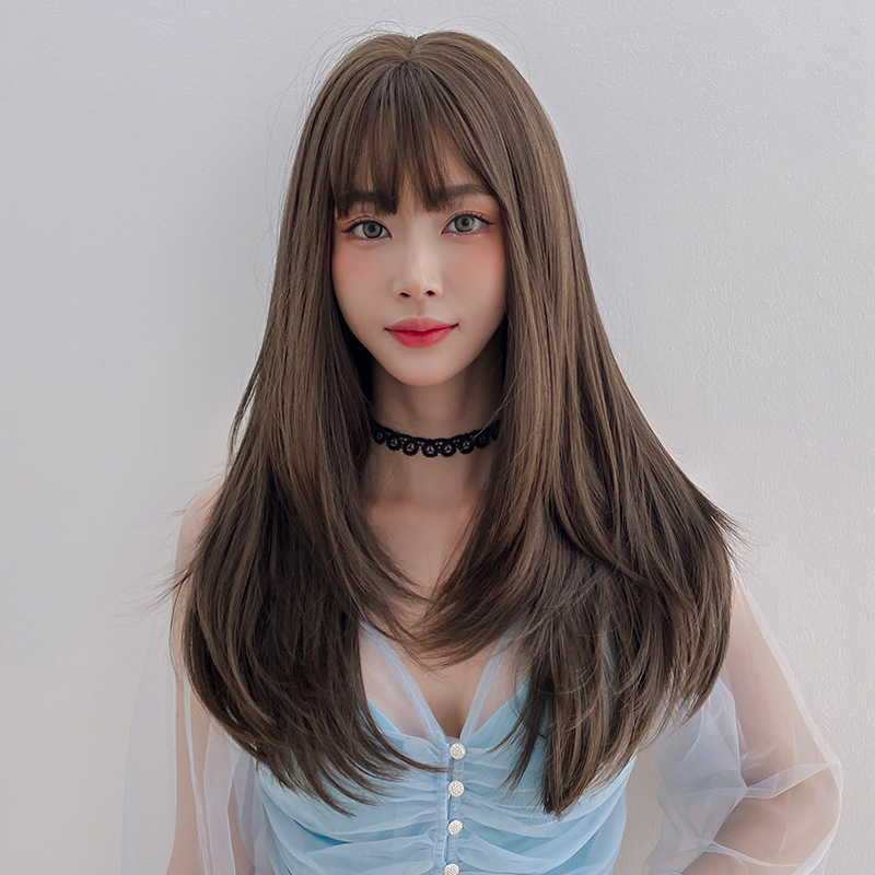 5色選択可能 ストレートウィッグ お洒落 フルウィッグ Office Lady 長さ65cm ぱっつん前髪 人工頭皮 耐熱 ネット付き 通気性が抜群 違和感がないウィッグ 男の娘 女装体験用カツラ お勧め-1 5色選択可能 ストレートウィッグ お洒落 フルウィッグ Office Lady 長さ65cm ぱっつん前髪 人工頭皮 耐熱 ネット付き 通気性が抜群 違和感がないウィッグ 男の娘 女装体験用カツラ お勧め-1