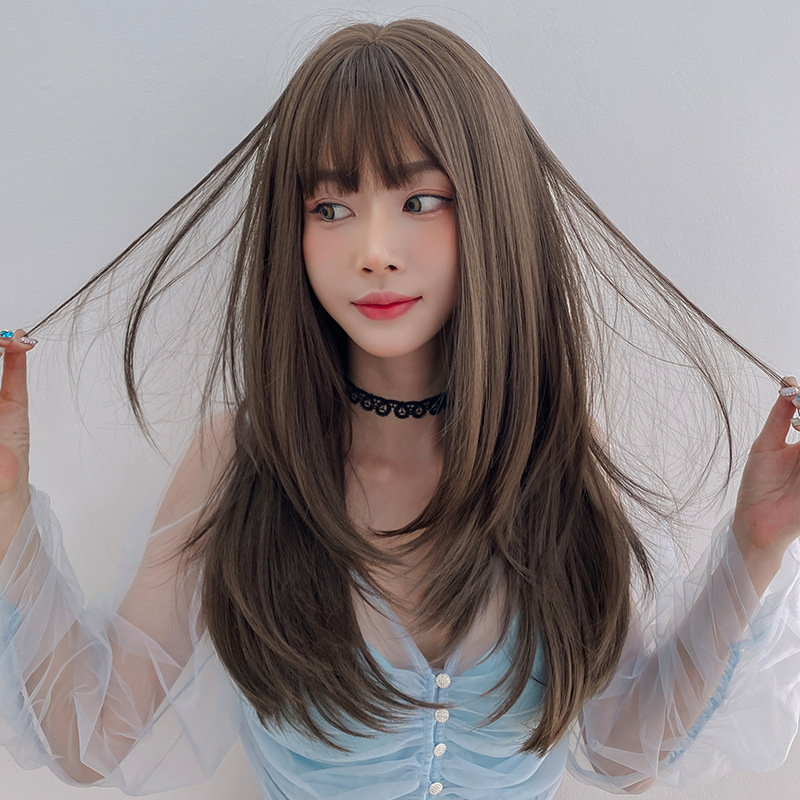 5色選択可能 ストレートウィッグ お洒落 フルウィッグ Office Lady 長さ65cm ぱっつん前髪 人工頭皮 耐熱 ネット付き 通気性が抜群 違和感がないウィッグ 男の娘 女装体験用カツラ お勧め-4 5色選択可能 ストレートウィッグ お洒落 フルウィッグ Office Lady 長さ65cm ぱっつん前髪 人工頭皮 耐熱 ネット付き 通気性が抜群 違和感がないウィッグ 男の娘 女装体験用カツラ お勧め-4