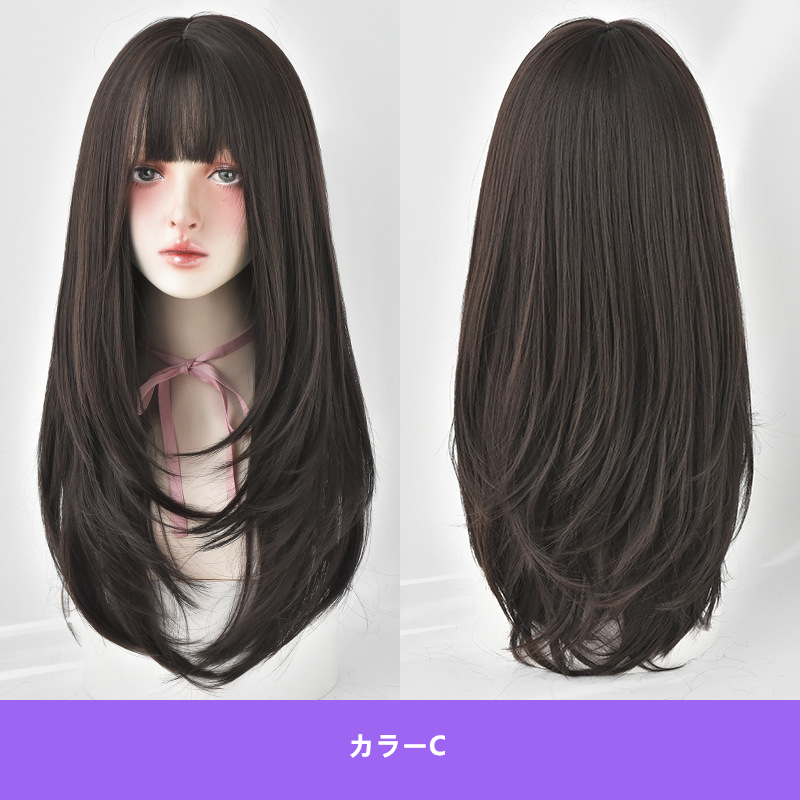 5色選択可能 ストレートウィッグ お洒落 フルウィッグ Office Lady 長さ65cm ぱっつん前髪 人工頭皮 耐熱 ネット付き 通気性が抜群 違和感がないウィッグ 男の娘 女装体験用カツラ お勧め-7 5色選択可能 ストレートウィッグ お洒落 フルウィッグ Office Lady 長さ65cm ぱっつん前髪 人工頭皮 耐熱 ネット付き 通気性が抜群 違和感がないウィッグ 男の娘 女装体験用カツラ お勧め-7