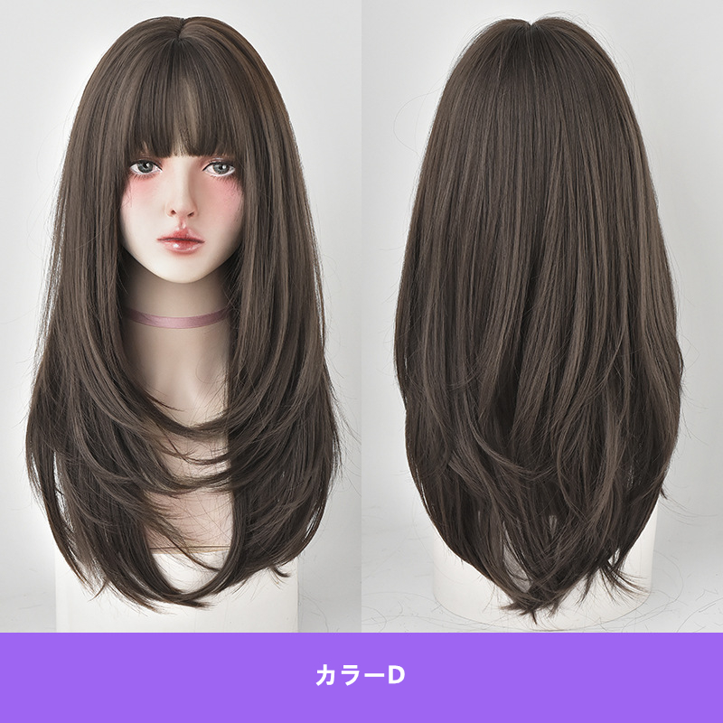 5色選択可能 ストレートウィッグ お洒落 フルウィッグ Office Lady 長さ65cm ぱっつん前髪 人工頭皮 耐熱 ネット付き 通気性が抜群 違和感がないウィッグ 男の娘 女装体験用カツラ お勧め-8 5色選択可能 ストレートウィッグ お洒落 フルウィッグ Office Lady 長さ65cm ぱっつん前髪 人工頭皮 耐熱 ネット付き 通気性が抜群 違和感がないウィッグ 男の娘 女装体験用カツラ お勧め-8