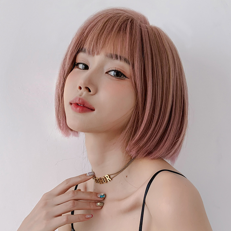 苺色 ショートヘア 大人可愛いフルウィッグ 長さ32cm 人工頭皮 耐熱 ネット付き 通気性が抜群 違和感がないウィッグ 男の娘 女装体験用カツラ お勧め-2 苺色 ショートヘア 大人可愛いフルウィッグ 長さ32cm 人工頭皮 耐熱 ネット付き 通気性が抜群 違和感がないウィッグ 男の娘 女装体験用カツラ お勧め-2