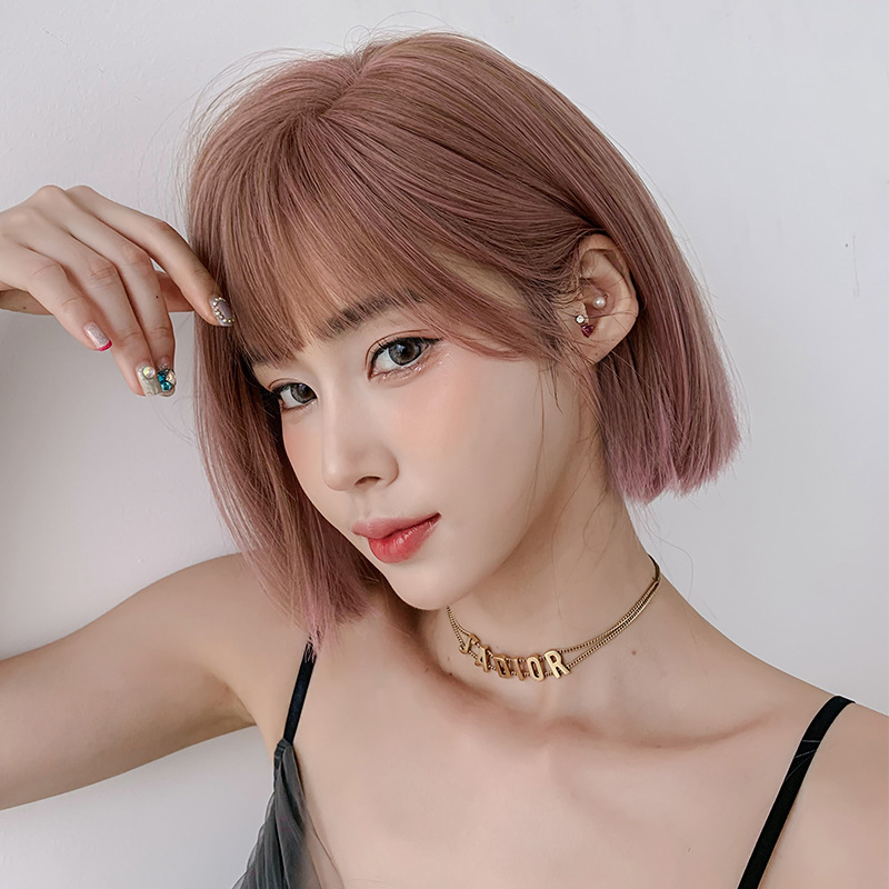 苺色 ショートヘア 大人可愛いフルウィッグ 長さ32cm 人工頭皮 耐熱 ネット付き 通気性が抜群 違和感がないウィッグ 男の娘 女装体験用カツラ お勧め-3 苺色 ショートヘア 大人可愛いフルウィッグ 長さ32cm 人工頭皮 耐熱 ネット付き 通気性が抜群 違和感がないウィッグ 男の娘 女装体験用カツラ お勧め-3