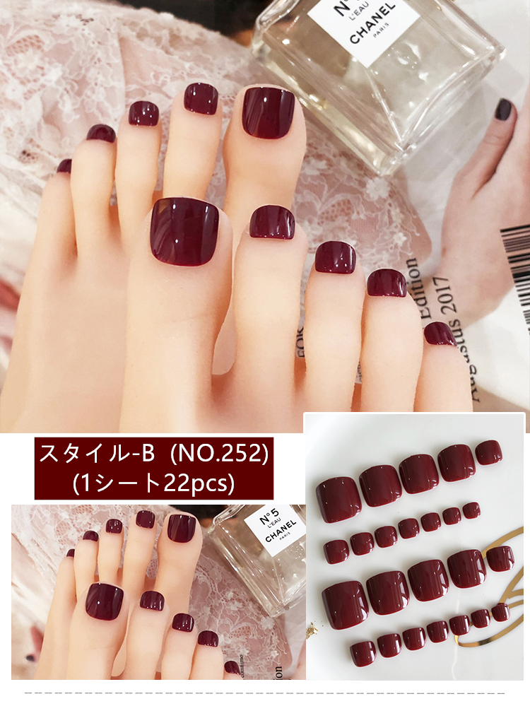 ネイルシール　足用　お洒落　大人しい　淑女　足指爪用　 toe nail　貼るだけ　簡単　ジェルネイル　セルフネイル-3