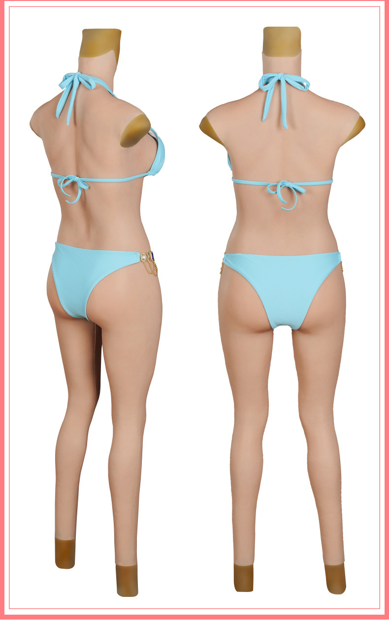 「第八世代新品登場」Eカップ女体化スーツ　シリコン＆気嚢充填が一体型になる乳房　袖なし９分丈性転換ボディスキン　高品質シリコン材質　毛細血管が見える女性の美肌　光線反射無し　指紋を残さないため特別処理　裏側に凹凸のデザイン　セックスできる性転換ボディスキン　女装子グッズ　男の娘へお勧め　cdcoser通販　全国送料無料-9