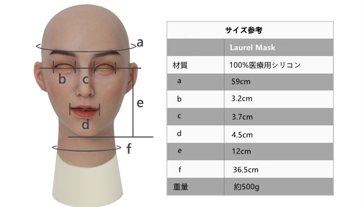 動画ありのフィメールマスクLaurel　FemaleMask　女装用　女装マスク　女装 コスプレ　 初心者　道具　手頃な価格-2
