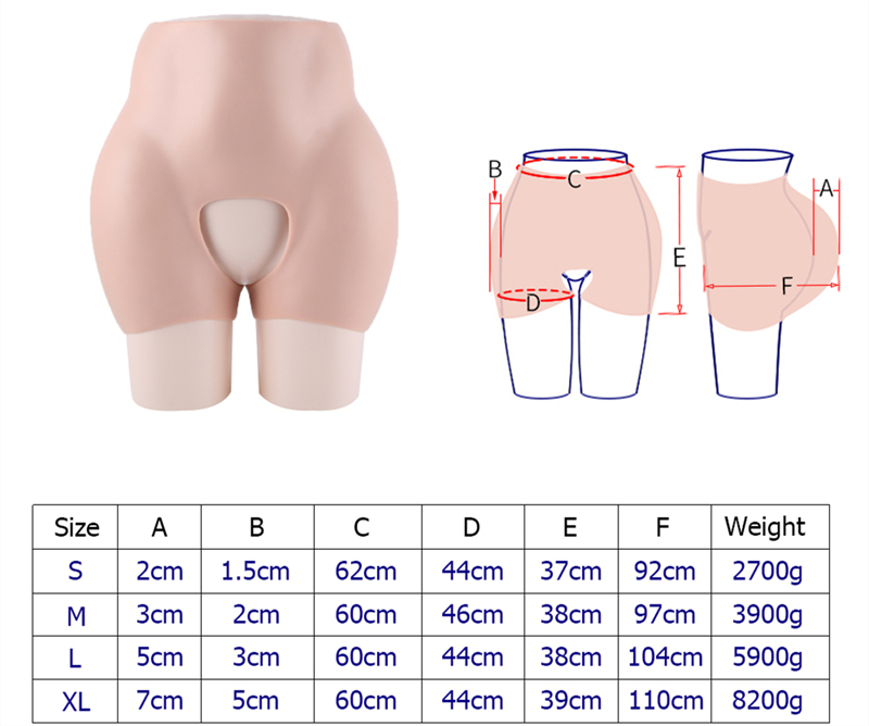 高品質　医療用シリコン製　豊股豊尻　ヒップアップ+2cm/cm3cm/5cm/7cm　美尻用　大人気商品　シリコンパンツ　変装下着　ヒップアップ効果が抜群-1
